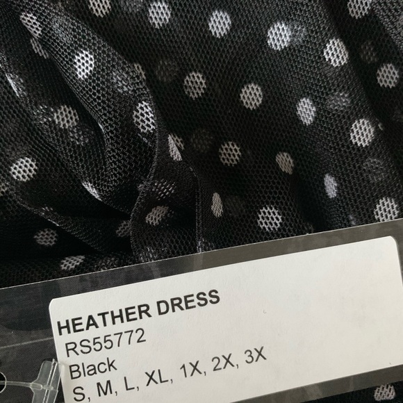 Rock Steady Heather Dress Black Polka Dots Sz M - Picture 7 of 9